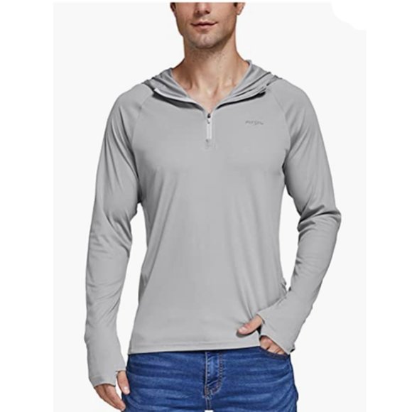 FitsT4 Men's UPF 50+ UV Sun Protection Performance Shirts Long Sleeve Grey XXL - Picture 2 of 7
